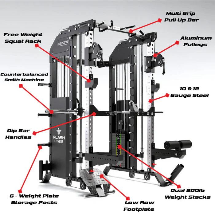 Flash F50 All-In-One Trainer Smith Machine Combo Package