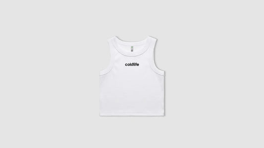 WOMEN'S ORGANIC RIB CROPPED TANK WHITE